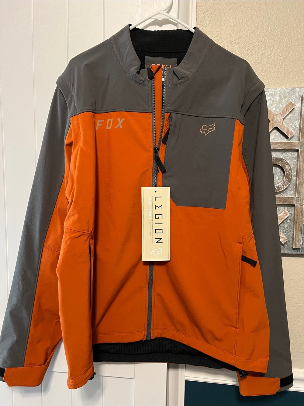 NWT Fox Legion Orange and Gray Men's Softshell Performance Jacket